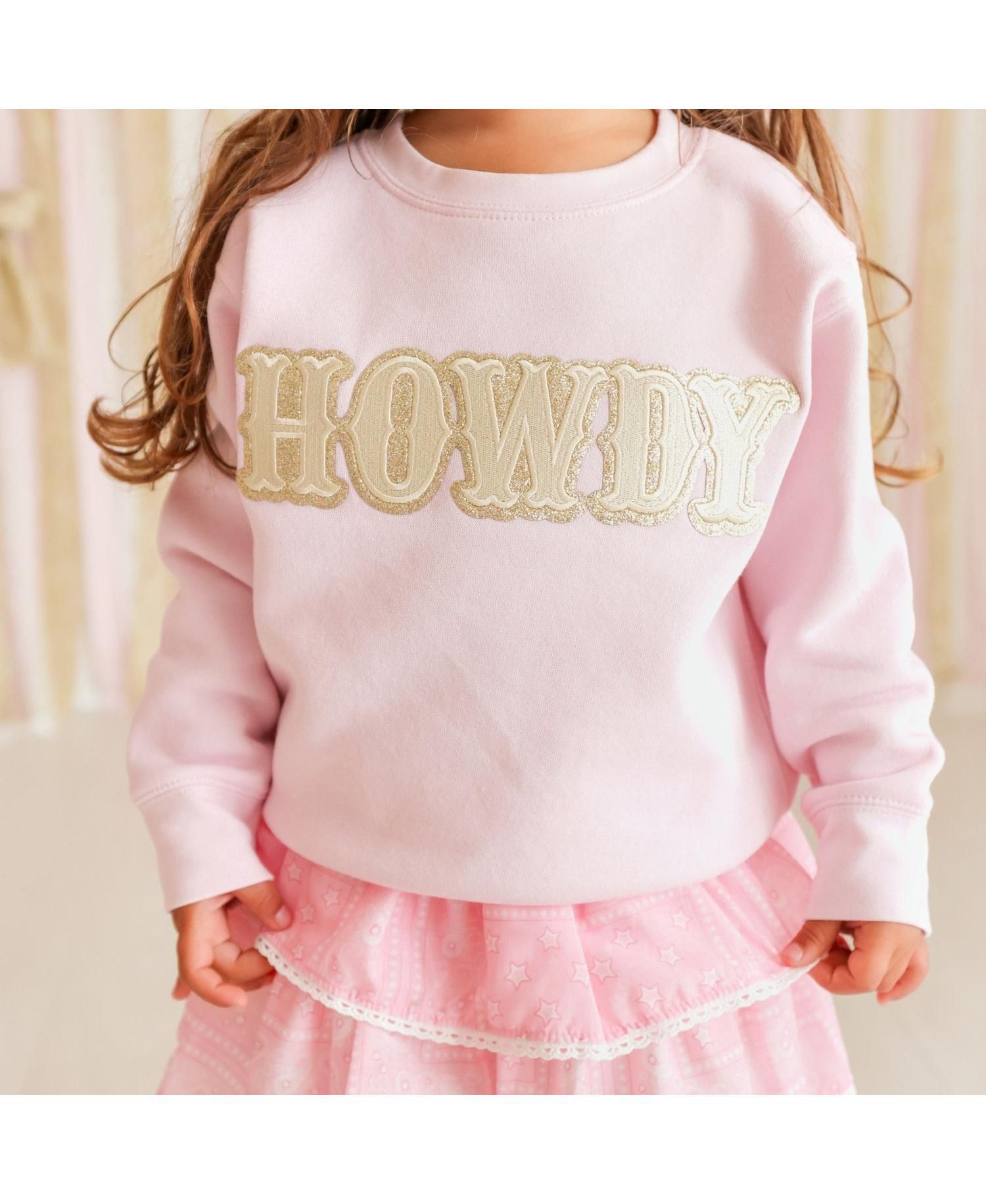 Girl's (5-8) Howdy Patch Western Sweatshirt