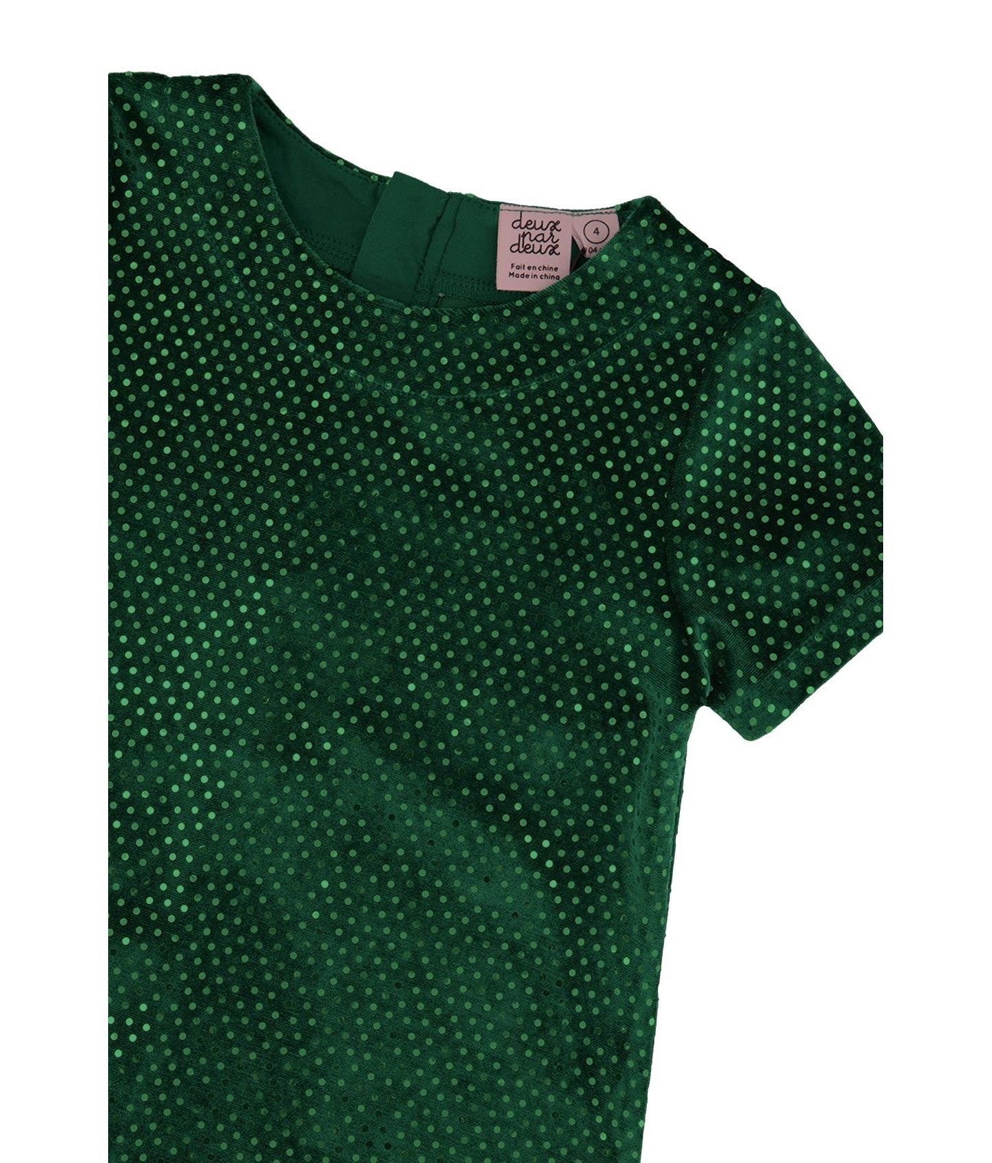 Платье Deux par Deux Short Sleeve A Line Dress для девочек, цвет: Зелёный тёмно-зелёный — фото 6