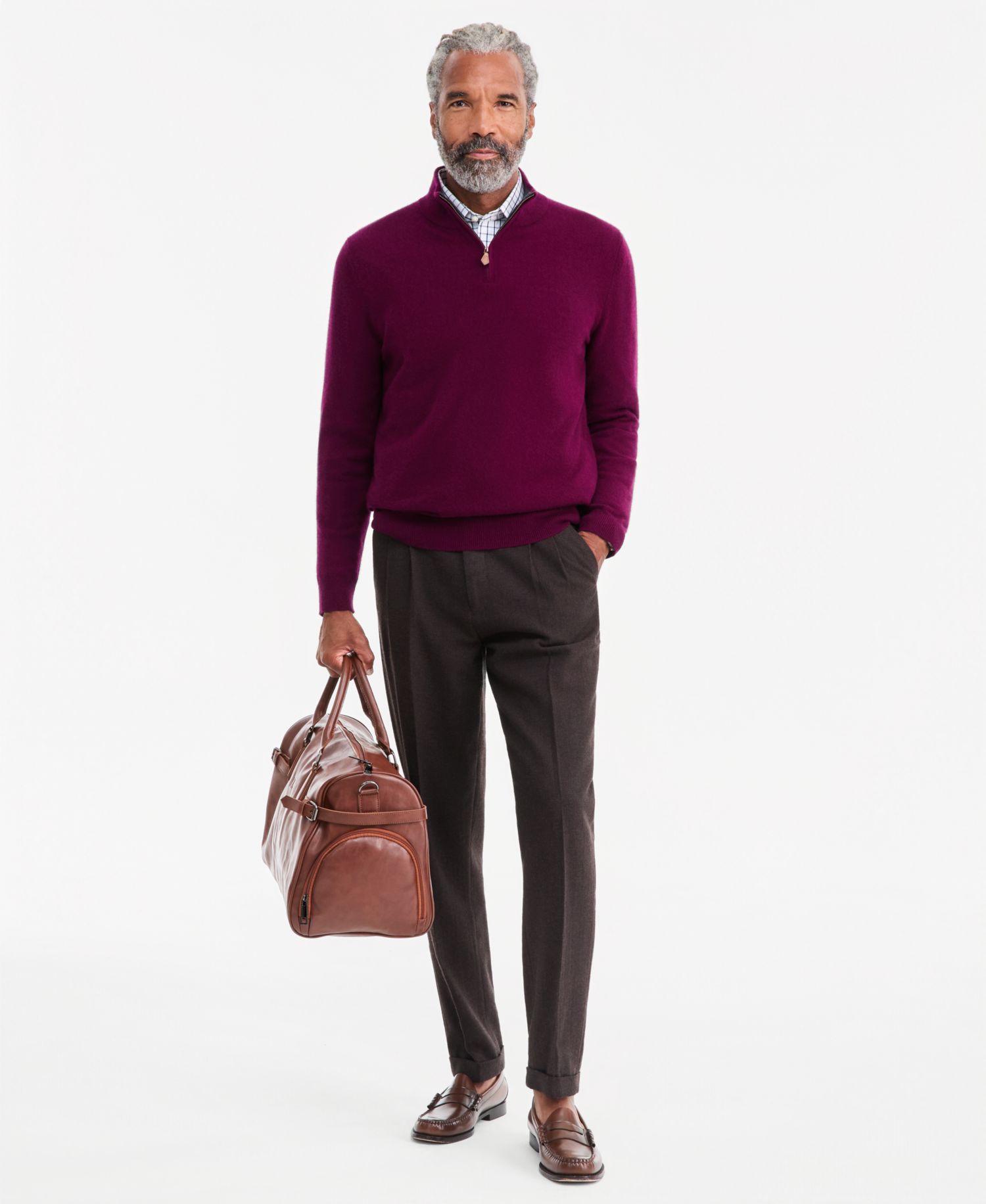 Men's Cashmere Quarter-Zip Sweater