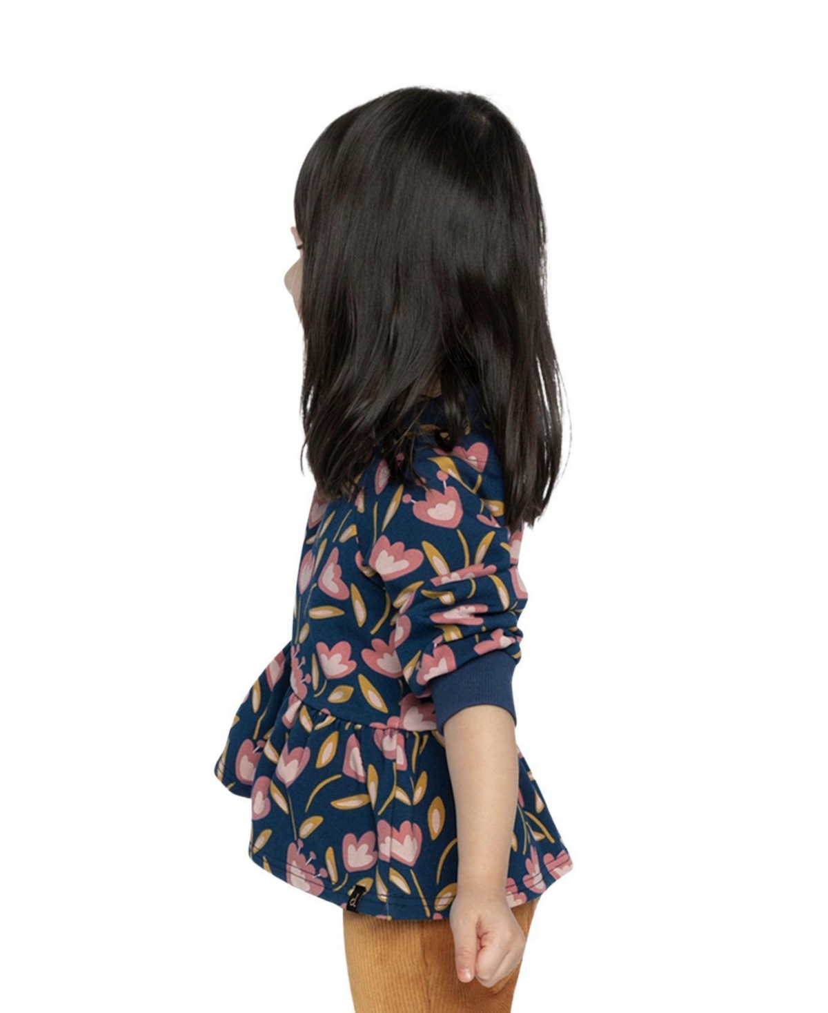 Deux par Baby Girl French Terry Top Blue Tulip Print