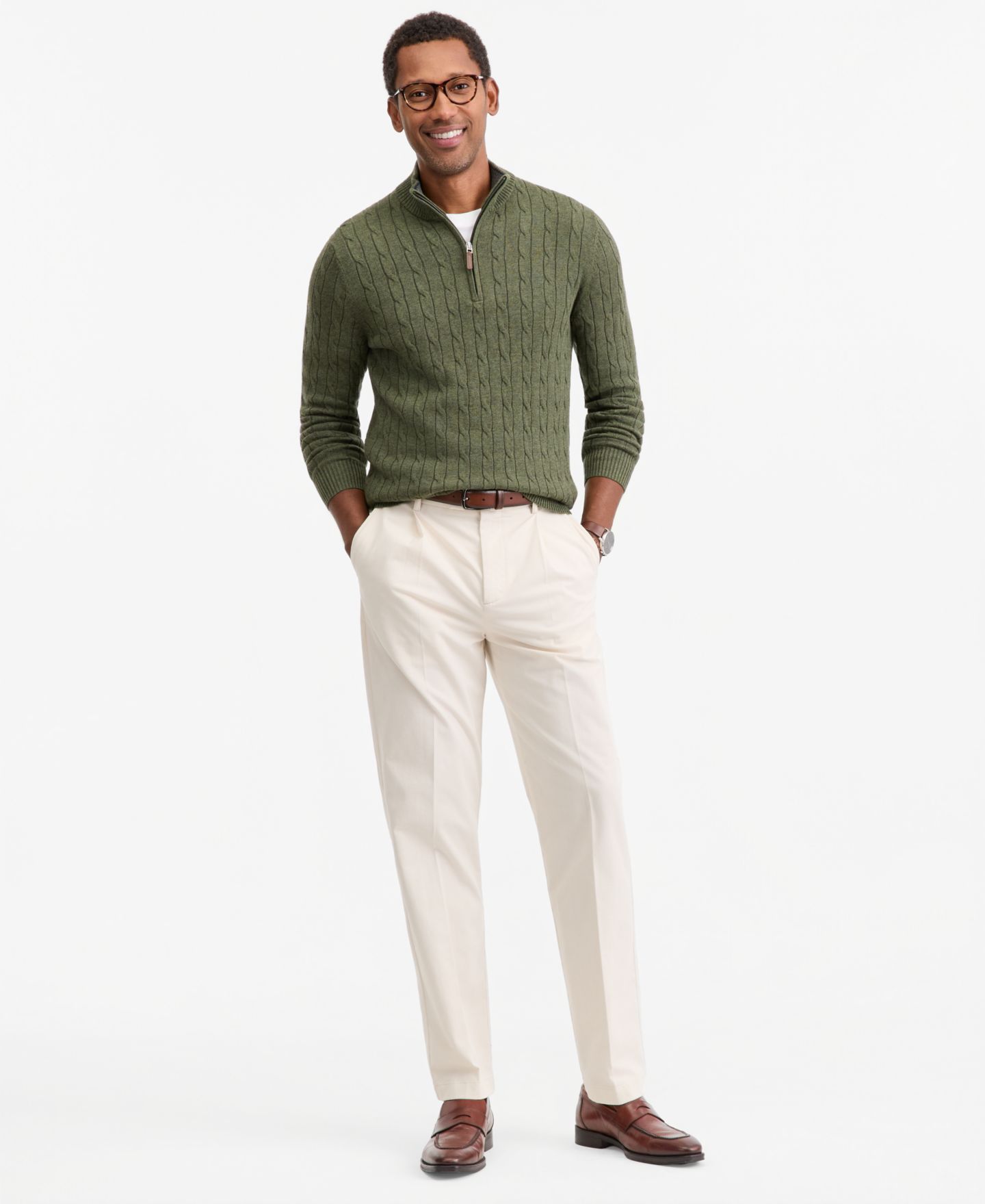 Мужские брюки Club Room Cropped Chino, цвет: Состаренный кремовый — фото 4