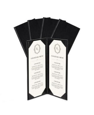  5 Pack Menu Covers 4.25"x11" 2 View Angled Corners Wine List Restaurant