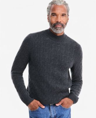 Men's Premium Cashmere Cable-Knit Turtleneck Sweater, Macy's Exclusive