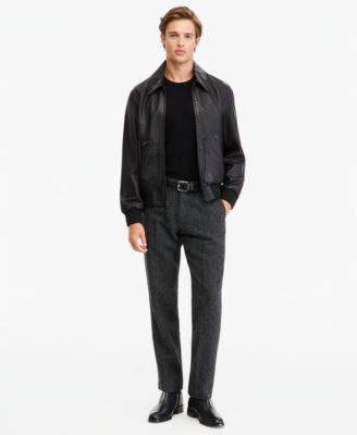 Men's Teddy Genuine Leather Bomber Jacket