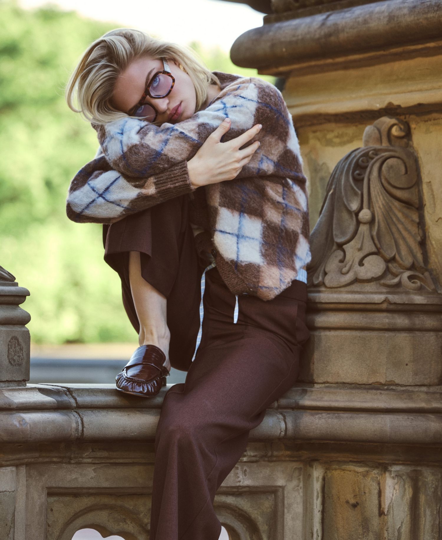 Women's Argyle Jacquard Cardigan