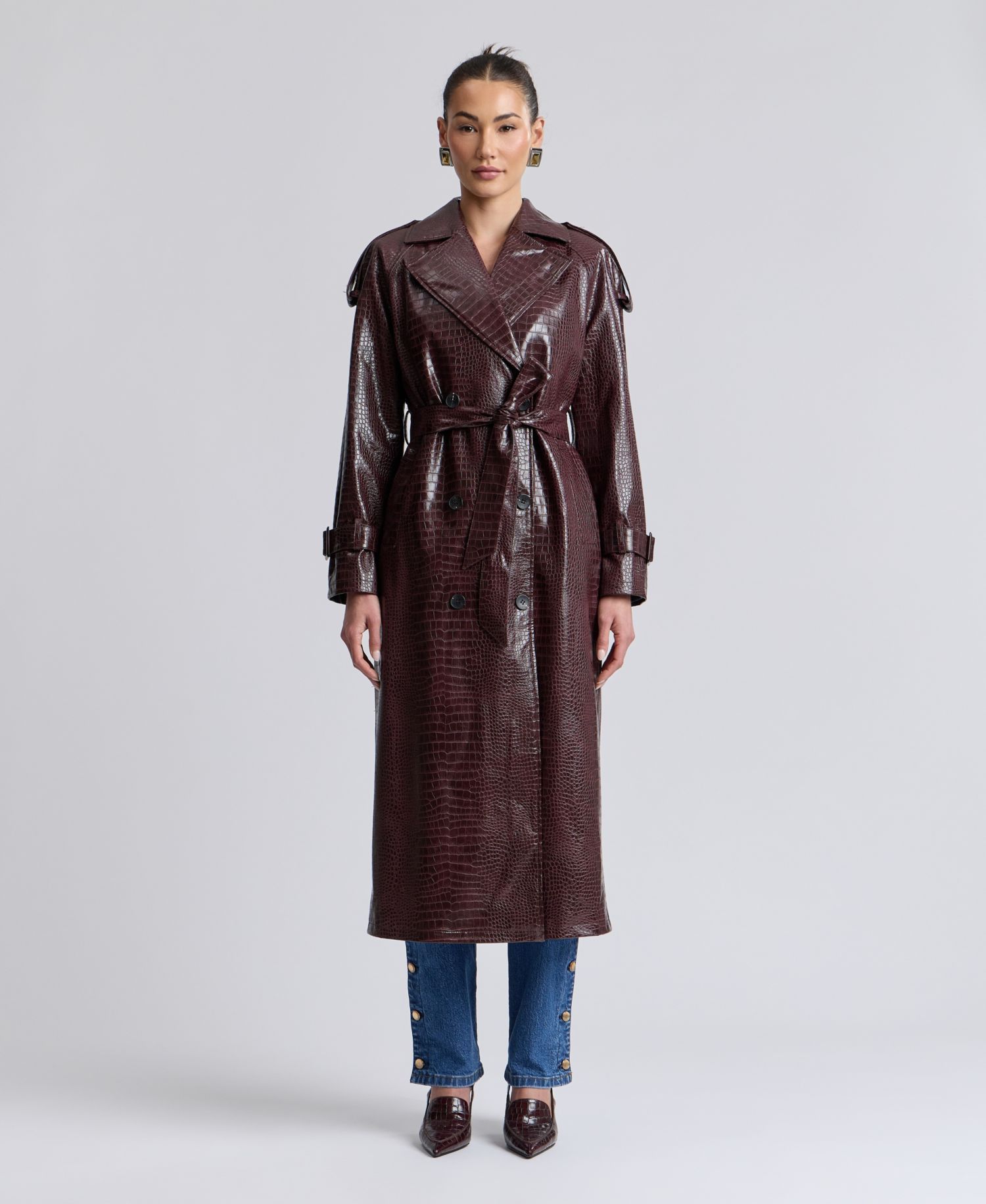 Women's Maxi Double-Breasted Trench Coat