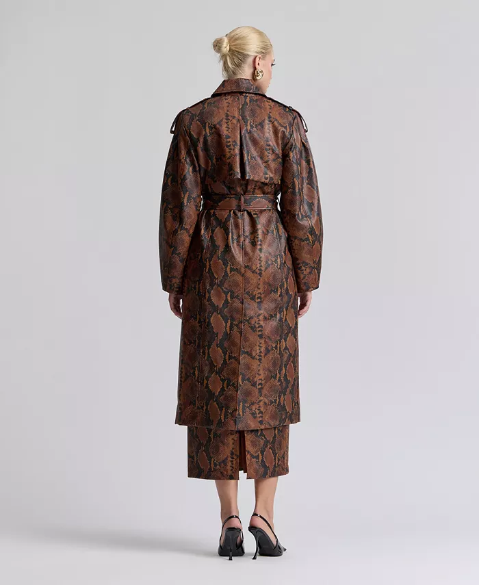 Women's Button-Front Spread Collar Maxi Coat - thumbnail 5