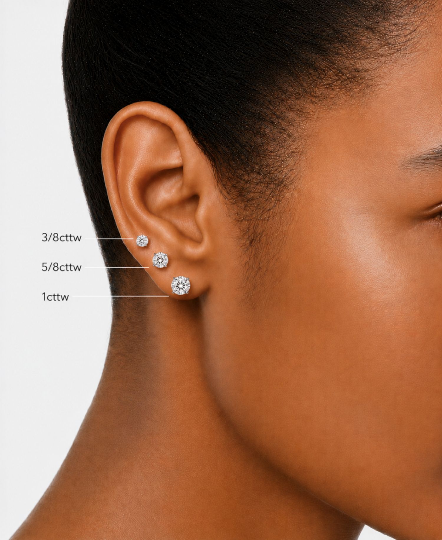 Diamond Stud Earrings (3/8 ct. t.w.) in 10k White, Yellow or Rose Gold