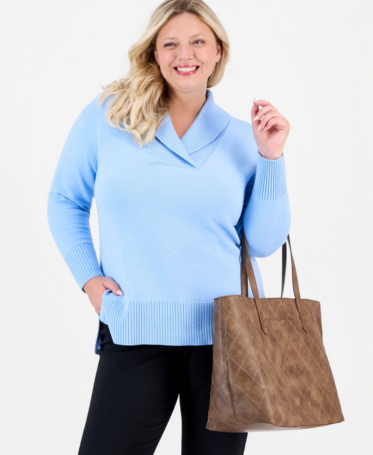 Large Diamond Quilted Tote Bag