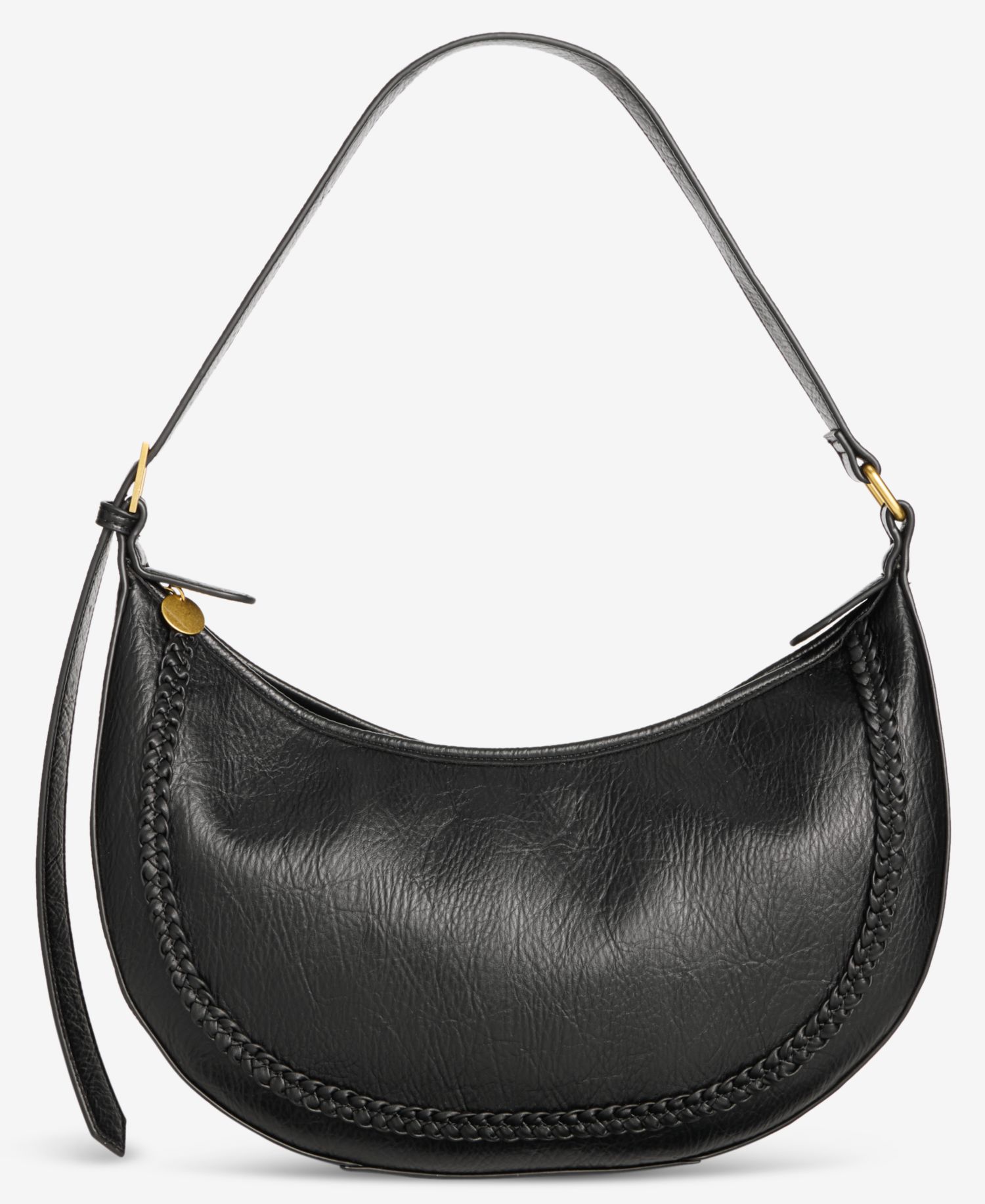 Braided-Edge Crescent Bag