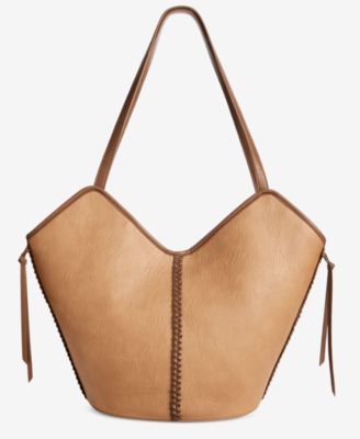 Braided-Edge V-Shaped Tote