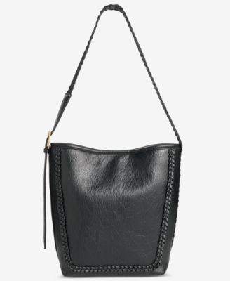 Braided-Edge Soft Bucket Bag