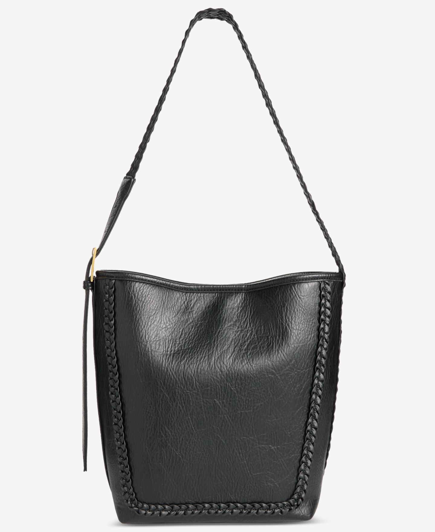 Женская сумка Style & Co Braided-Edge Soft Bucket, цвет: Чёрный — фото 1