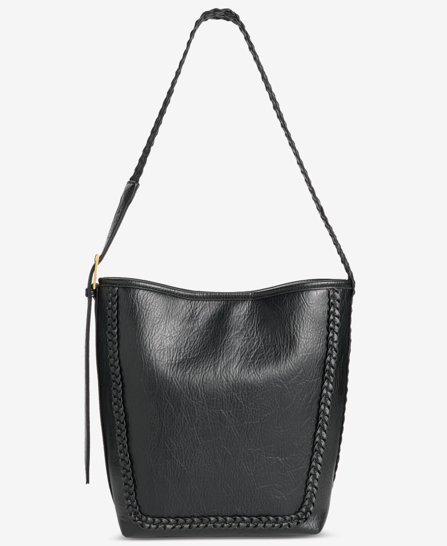 Braided-Edge Soft Bucket Bag