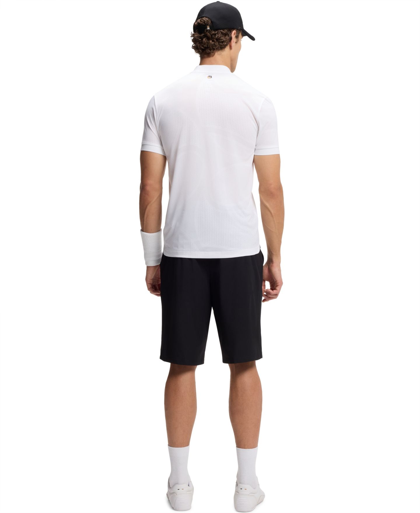 Мужское поло Hugo Boss BOSS by Moisture Management Zip-Neck Slim-Fit Polo Shirt, цвет: Белый — фото 3