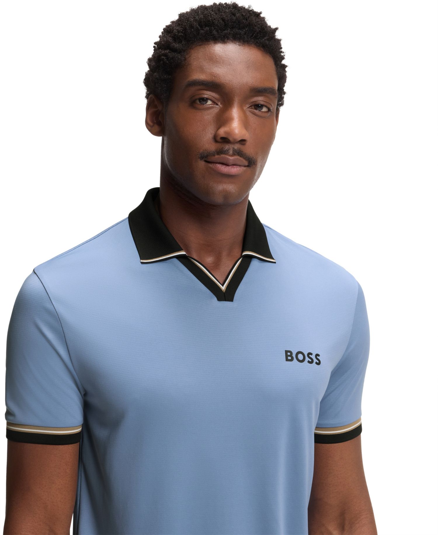 Men's Signature-Stripe Active Slim-Fit Polo Shirt