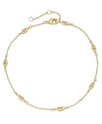 Gold Evil Eye Station Anklet