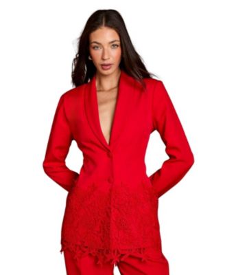 Women's Embroidered Single Breasted Blazer