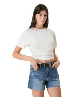 Women's Free Heaven Draped Cropped T-Shirt
