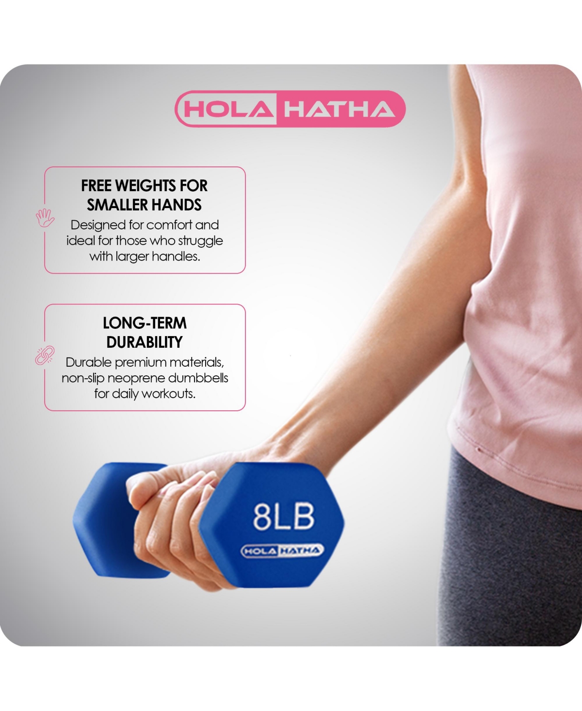HolaHatha 146 Pound Neoprene Dumbbell Full Body Weight Set with Storage Rack