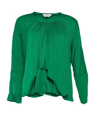 Women's Gathered-Neck Draped Long Sleeve Blouse