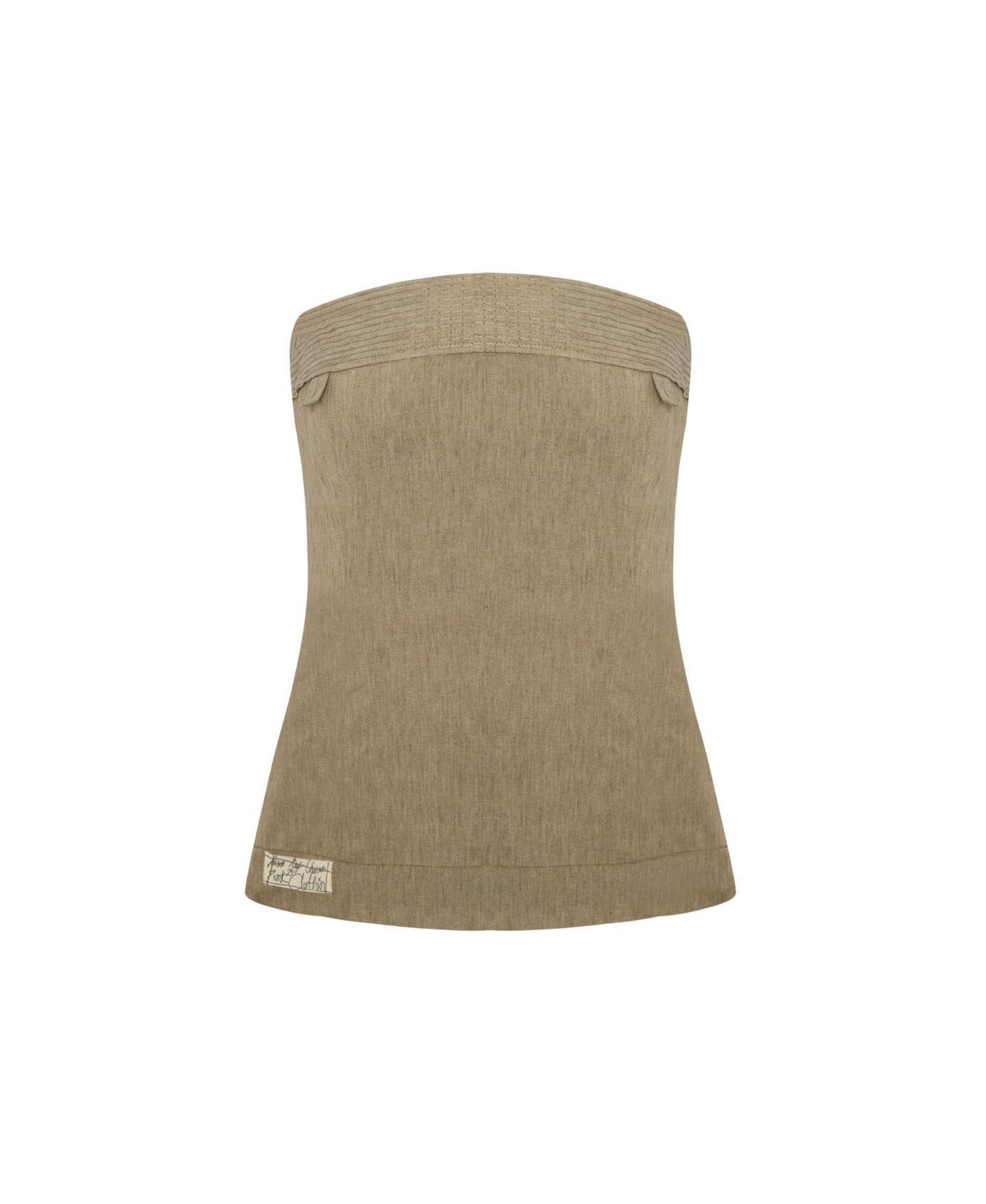 Женский топ PCFG Linen-Blend Strapless, цвет: Moon Rock — фото 3