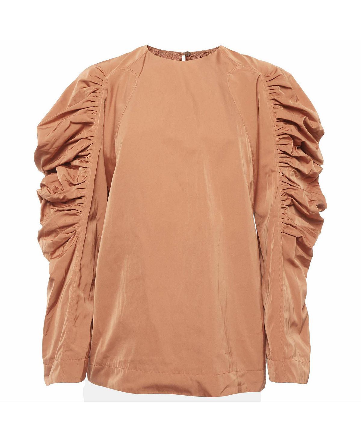 Pre-Owned Dries Van Noten Women's Ruched-Sleeve Silk-Blend Top view 1 — MAYCSS fashion products