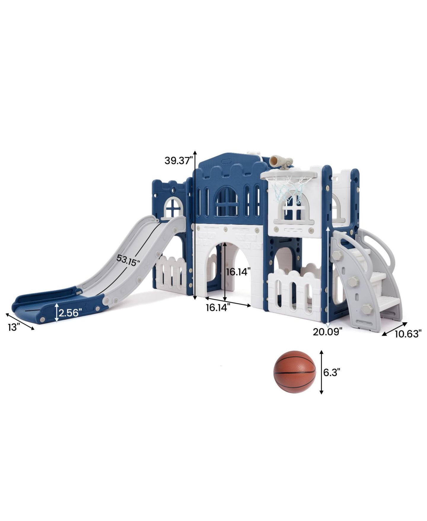 Детский игровой набор homfan 8-in-1 Toddler Playground Indoor-Outdoor Playset, For 2 to 3 Players, Ages 1-3, цвет: Синий — фото 2