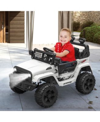 40.2 x 22.8 x 11.8 Inches Kids Electric Ride On Car 12V Battery Powered Dual Drive Toy Car with LED Lights Music Horn for Outdoor Play