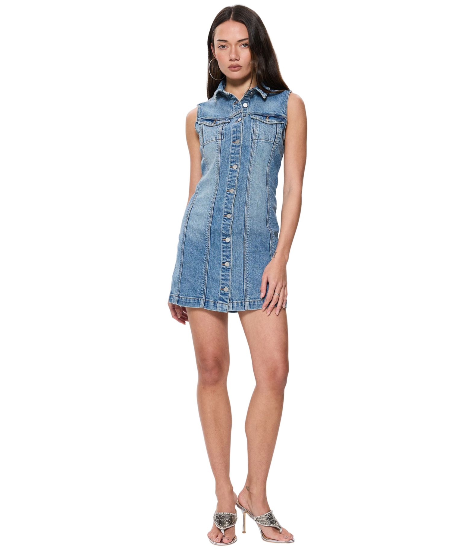 Women's Sleeveless Button-Up Dress