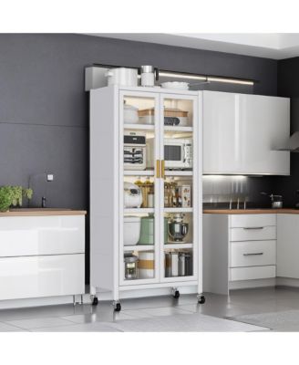 Floor Standing Multi-layer Kitchen Microwave Storage Cabinet