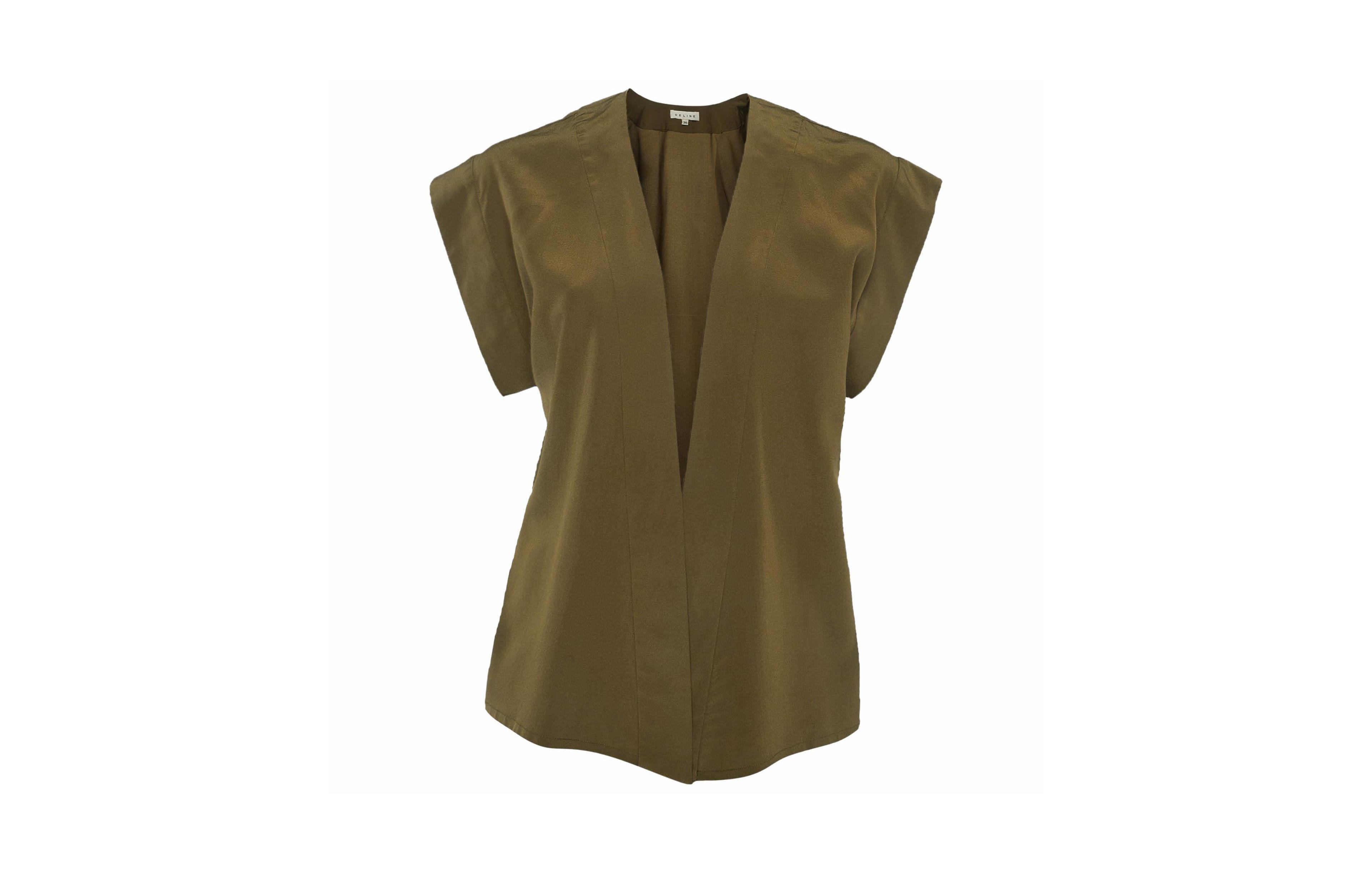Pre-Owned Celine Women's Silk Open Front Top