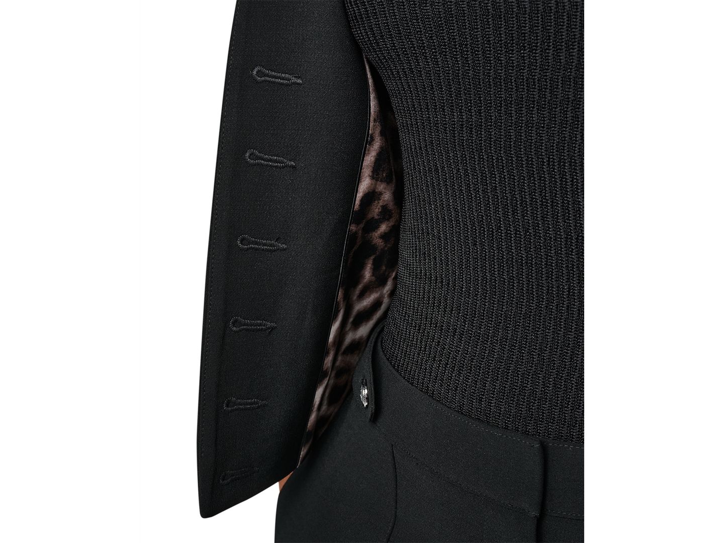 Женская куртка DKNY Petite Textured Crepe 10-Button Pocket, цвет: Чёрный — фото 6