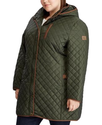 Plus Size Hooded Quilted Coat