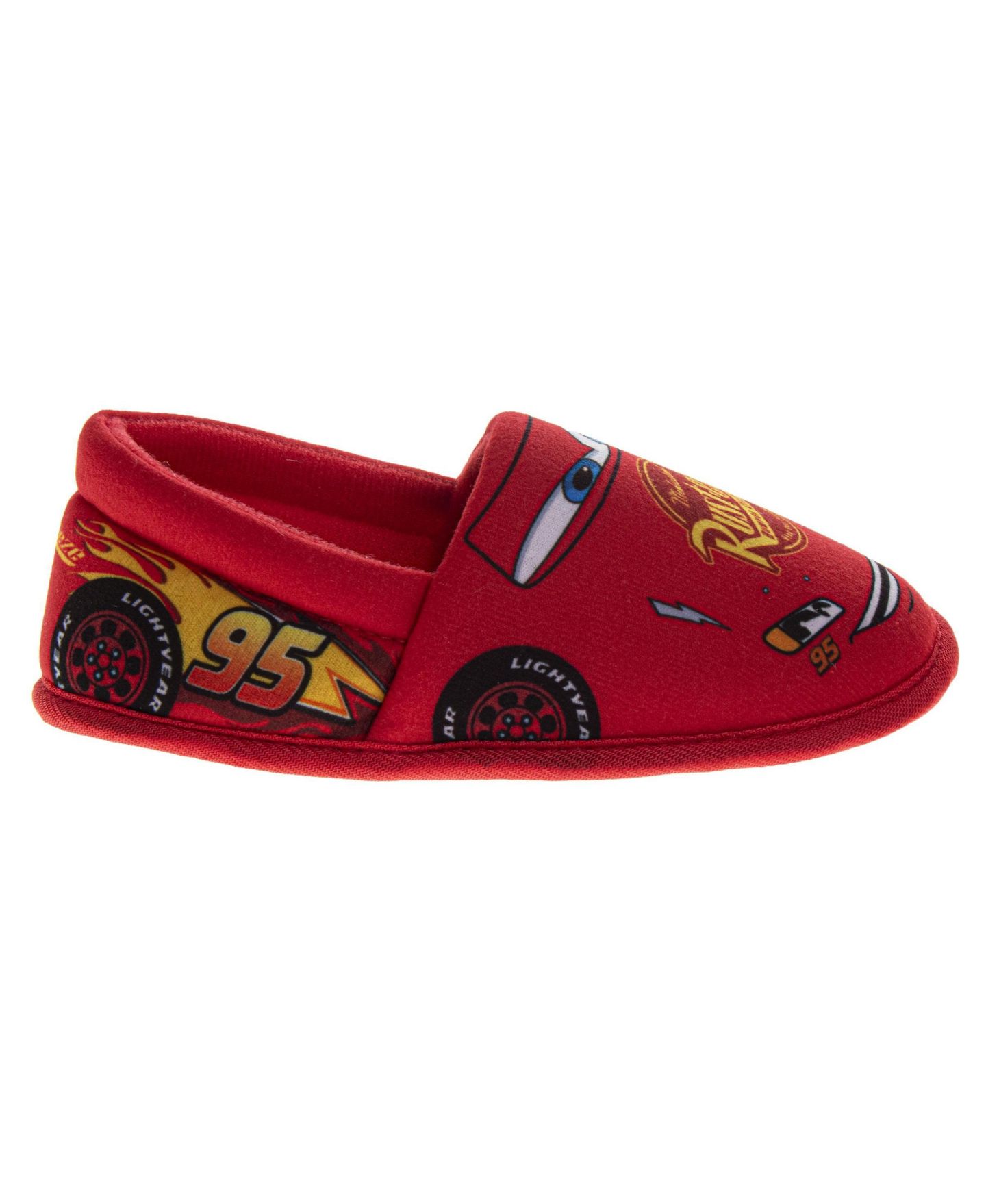 Детские домашние тапочки Disney Cars Lightning McQueen, плюшевые, 5-11 лет, цвет: Красный — фото 2