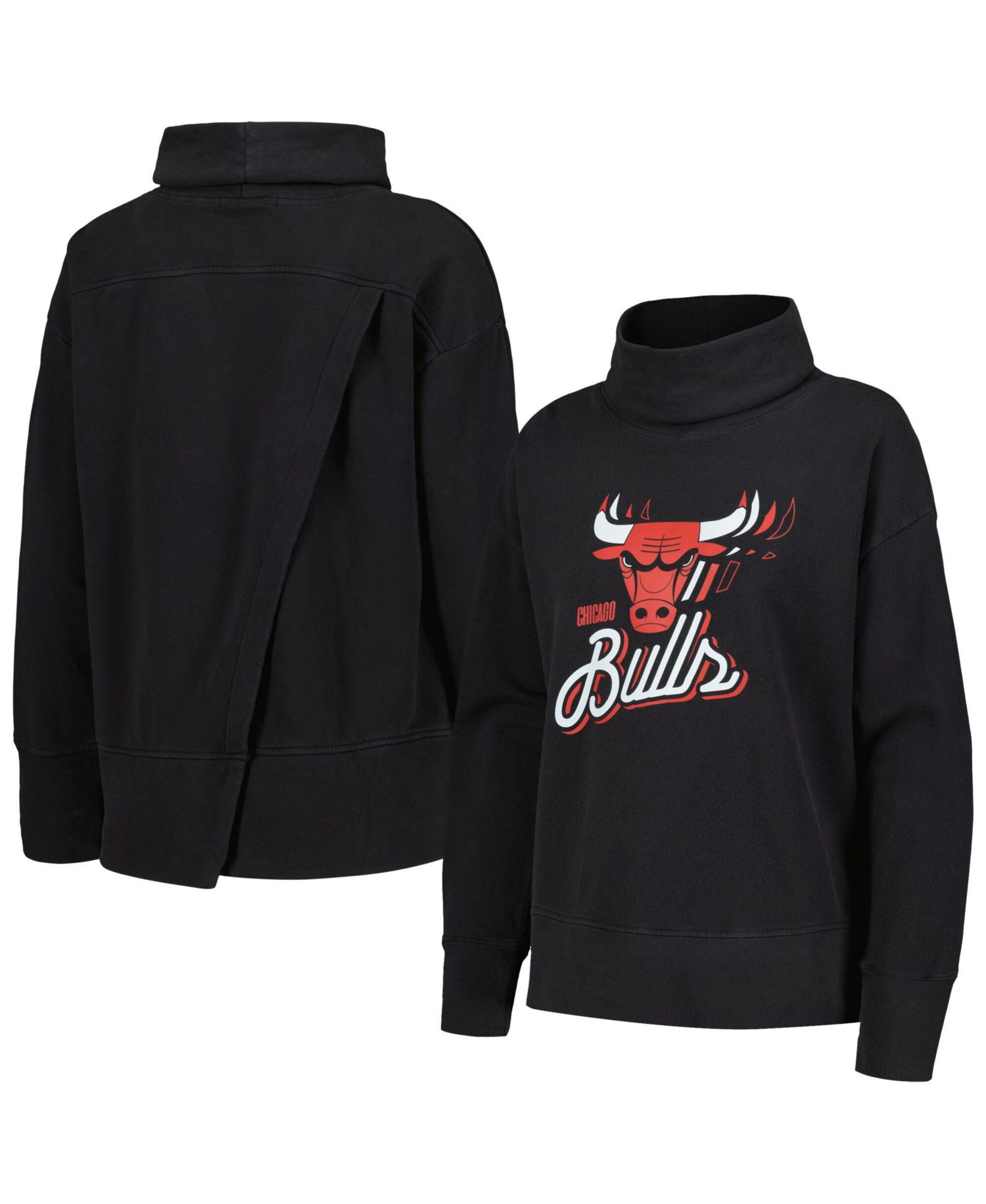 Women's Black Chicago Bulls Sunset Pullover Sweatshirt