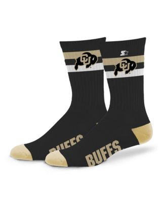 Men's and Women's Colorado Buffaloes Team Color Two-Stripe Crew Socks