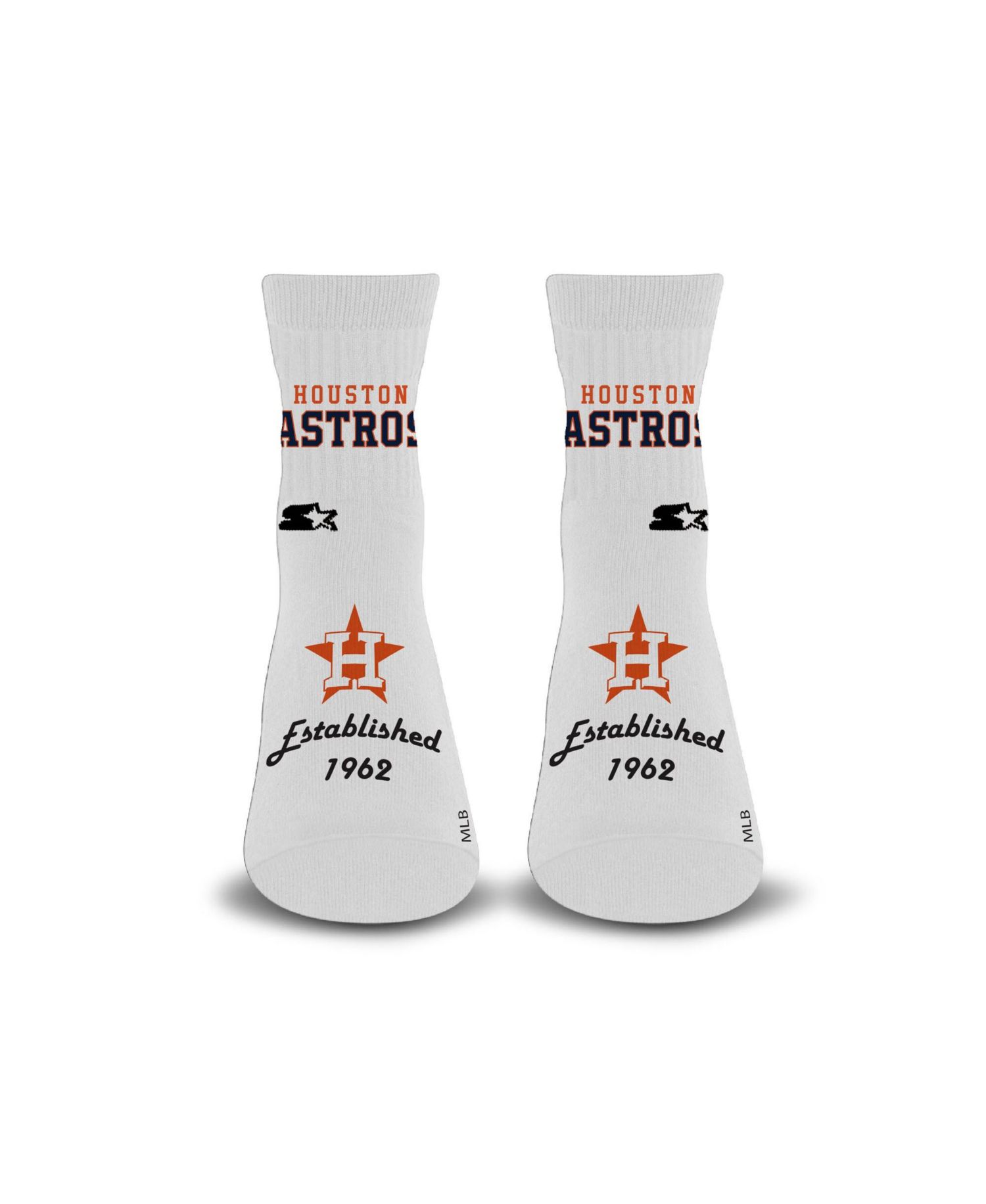 Men's and Women's White Houston Astros Established Stencil Quarter Socks