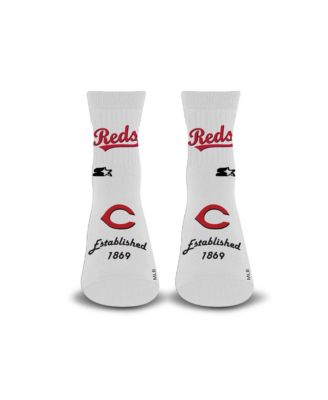 Men's and Women's White Cincinnati Reds Established Stencil Quarter Socks
