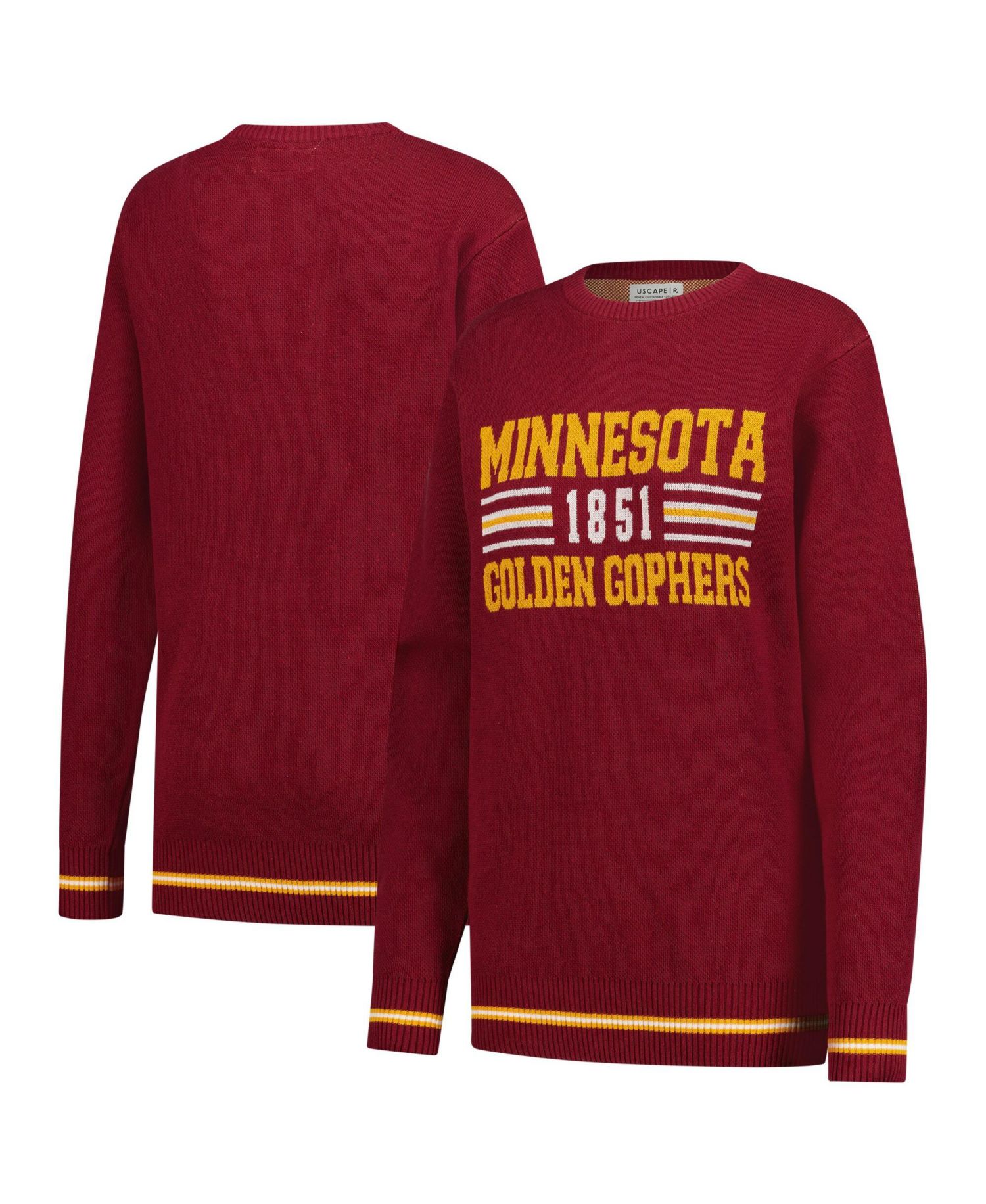 Men's and Women's Maroon Minnesota Golden Gophers Renew Knit Vintage Retro Sweater