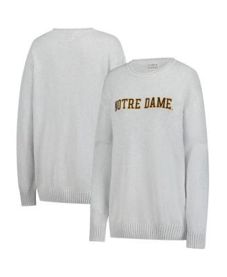 Men's and Women's Ash Notre Dame Fighting Irish Embroidered Applique Sweater