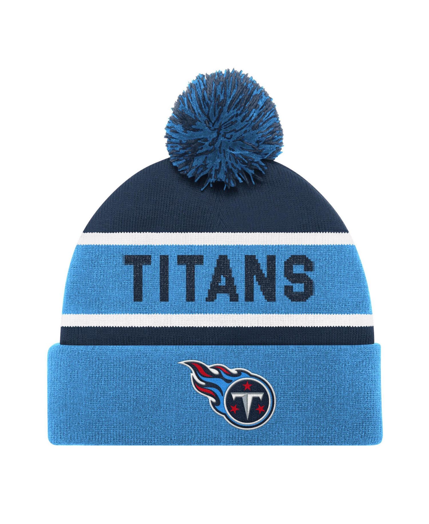 Men's and Women's Light Blue Tennessee Titans Cuffed Knit Hat with Pom