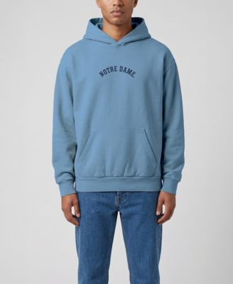Men's Light Blue Notre Dame Fighting Irish Upside Down Embroidered Vintage Heavyweight Hoodie