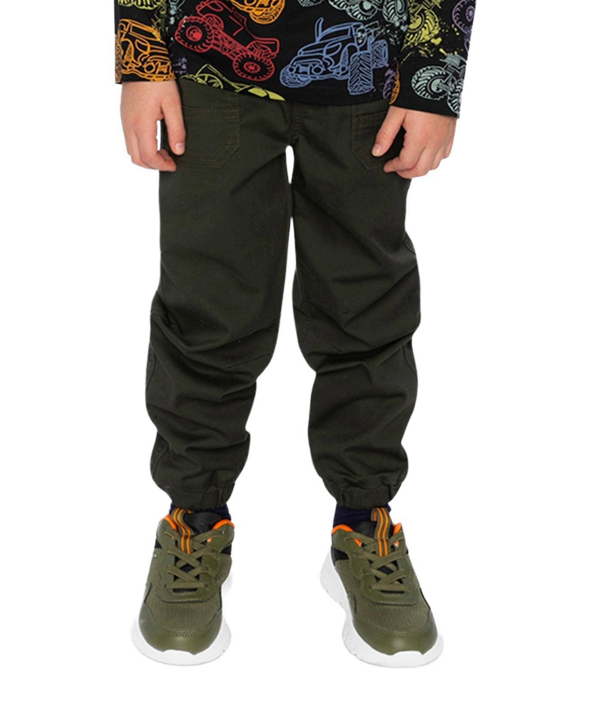Deux par Deux Little and Big Boy (6-12) Stretch Canvas Jogger Pants