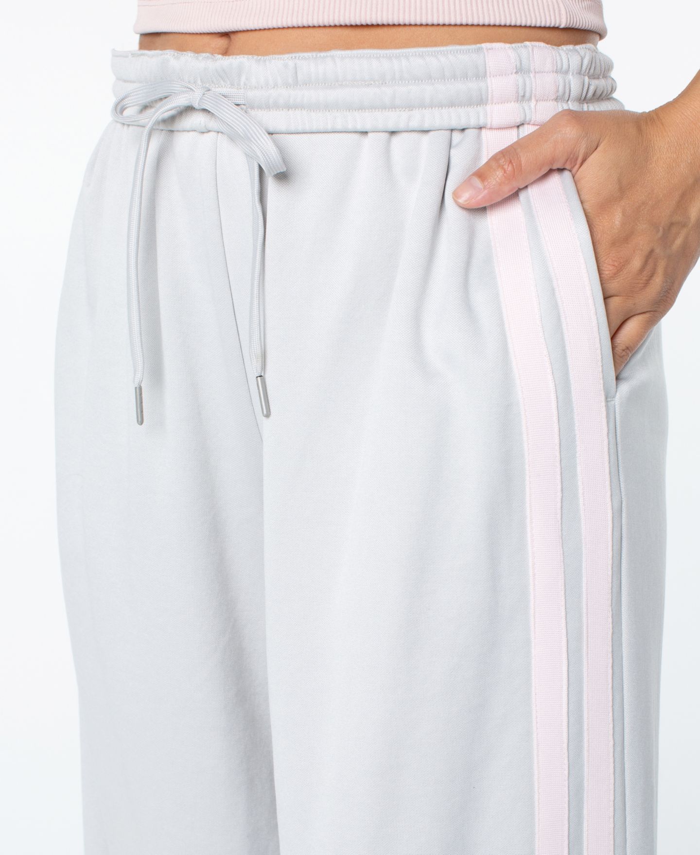 Женские брюки Celebrity Pink Juniors' Wide-Leg Bow-Detail Track Pants, цвет: Серый / Розовый — фото 4
