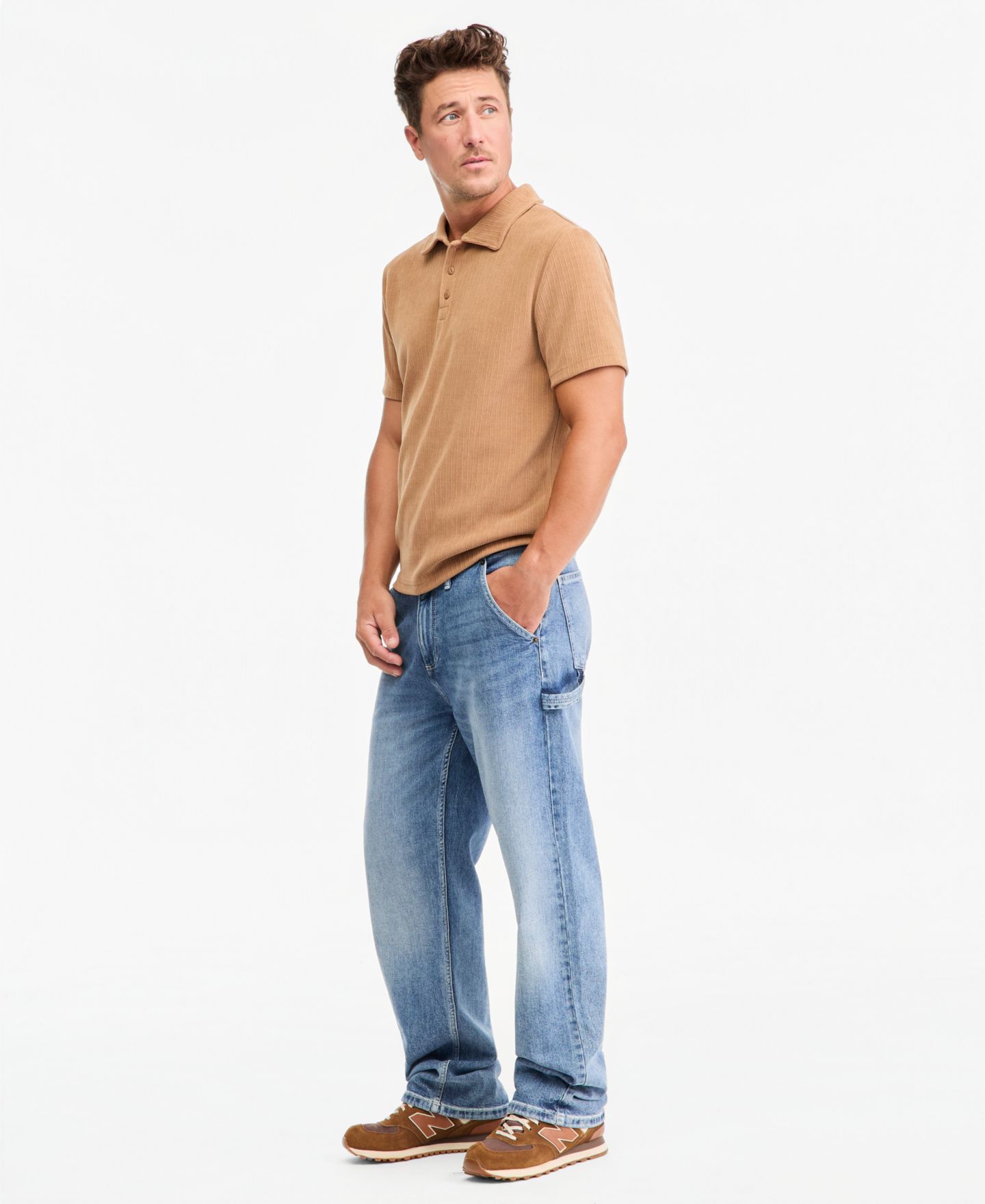 Мужские джинсы Sun + Stone Skye Mid-Rise Loose-Fit, цвет: Варёный — фото 5