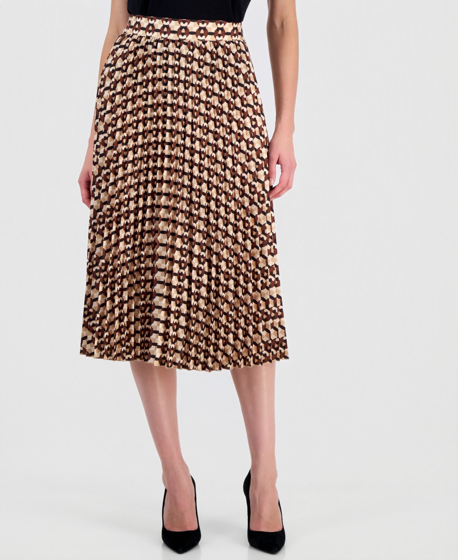 Women's Pleated A-Line Midi Skirt