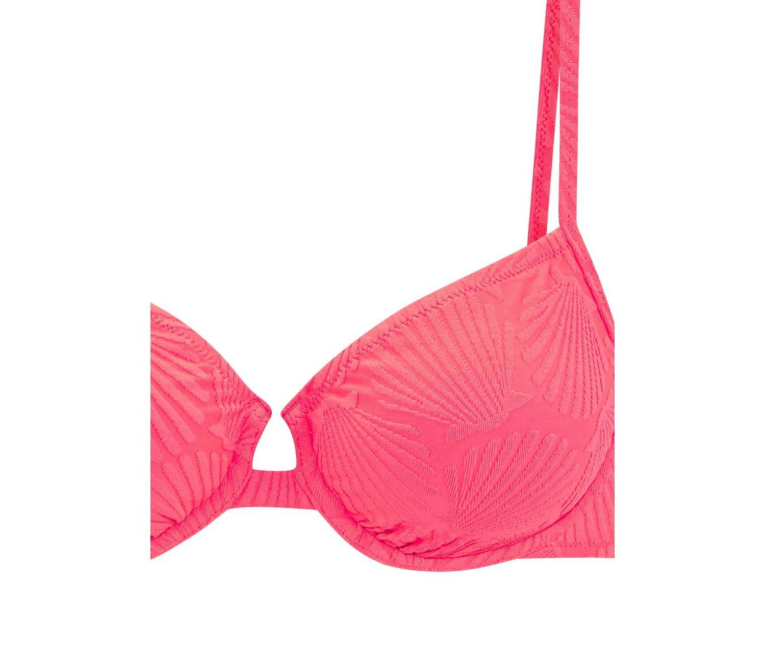 Women's Printed Shell Pattern High-Waist Underwire Bikini Top