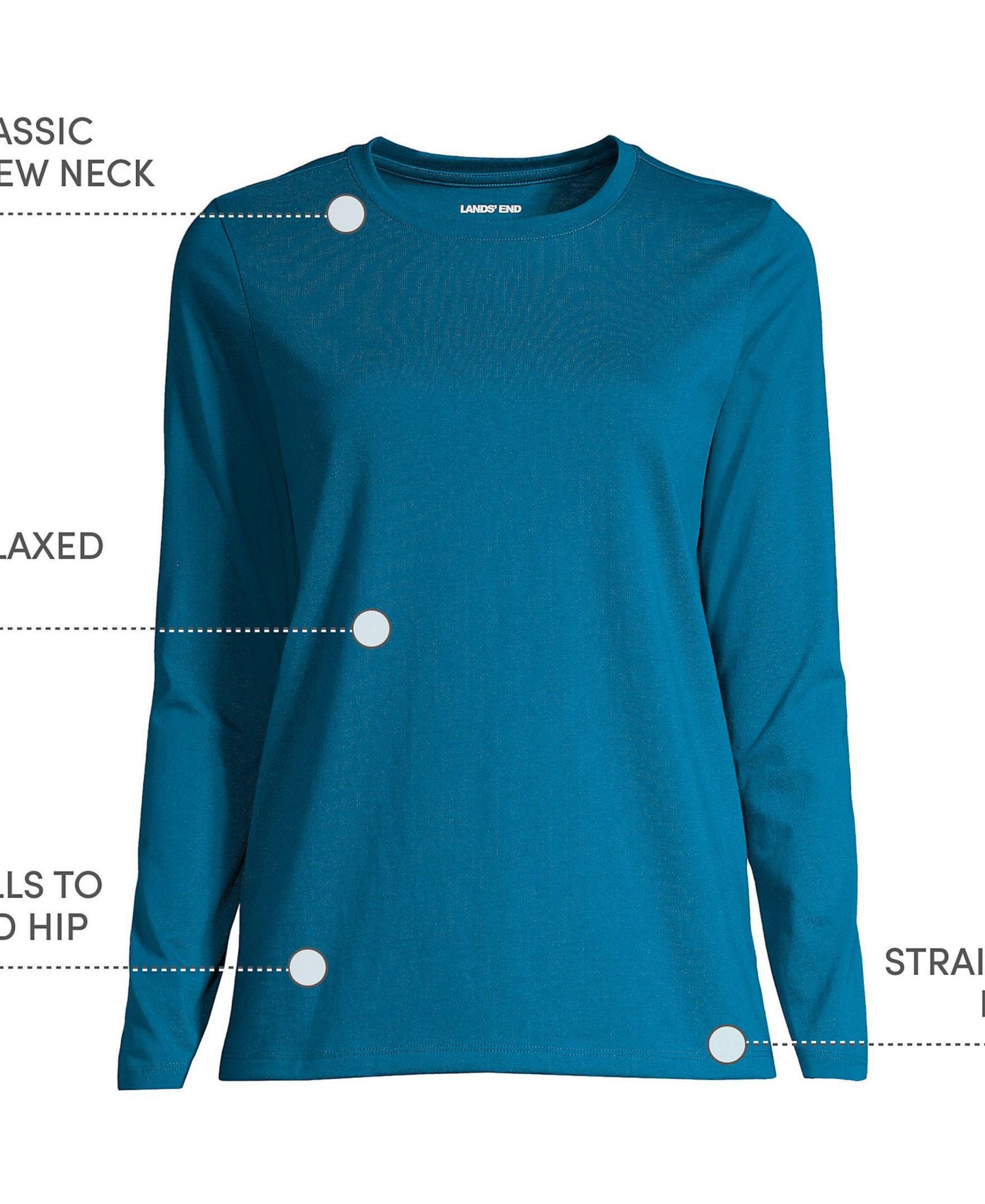Plus Size Supima Cotton Long Sleeve Crewneck T-Shirt