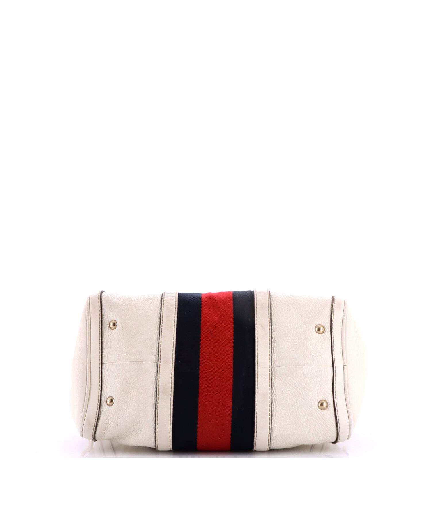 Medium Vintage Web Boston Bag Leather